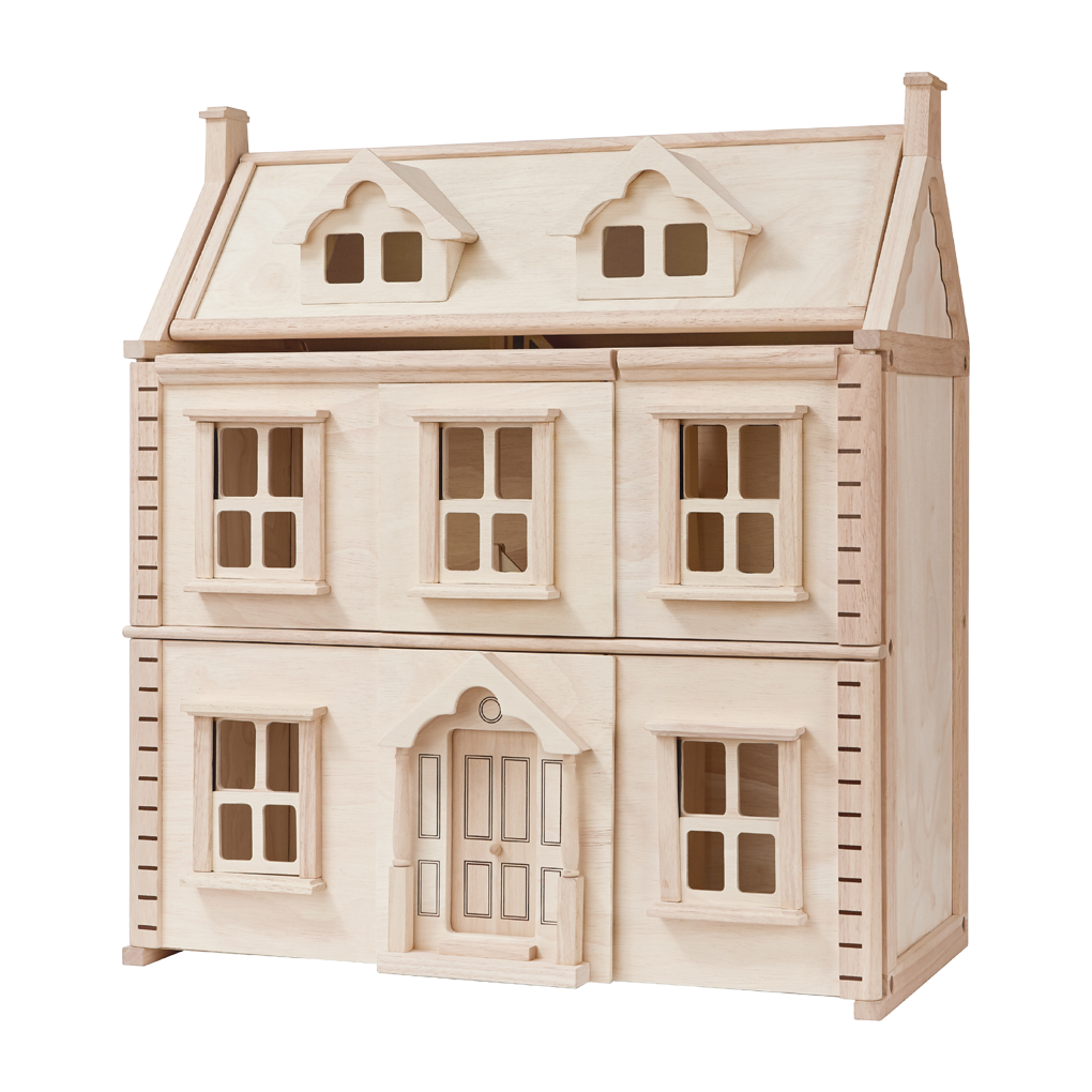 PlanToys natural Victorian Dollhouse wooden toy ของเล่นไม้แปลนทอยส์ บ้านวิคตอเรี่ยน ประเภทบ้านตุ๊กตา สำหรับอายุ 3 ปีขึ้นไป