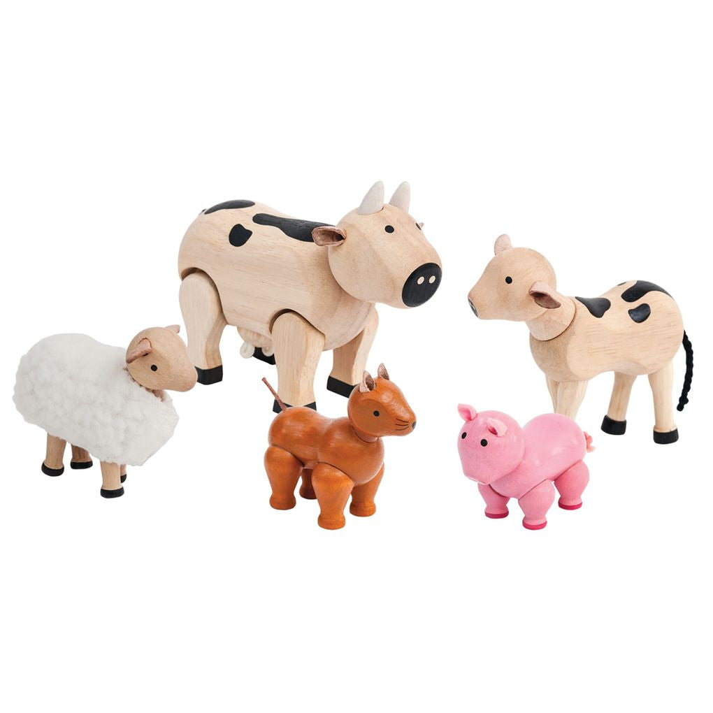 PlanToys Farm Animal Set wooden toy ของเล่นไม้แปลนทอยส์ ชุดฟาร์มสัตว์ ประเภทบทบาทสมมุติ สำหรับอายุ 3 ปีขึ้นไป
