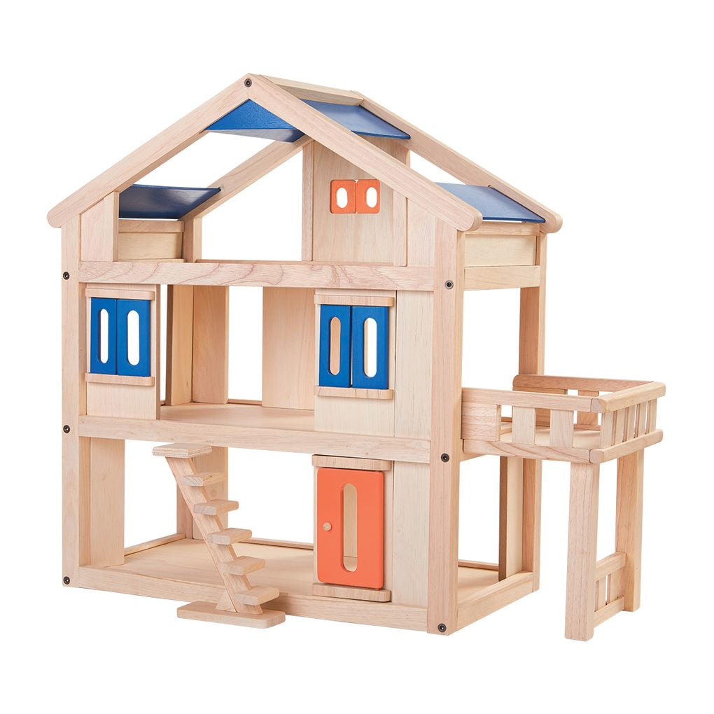 PlanToys Terrace Dollhouse wooden toy ของเล่นไม้แปลนทอยส์ บ้านตุ๊กตาเทอร์เรส ประเภทบ้านตุ๊กตา สำหรับอายุ 3 ปีขึ้นไป