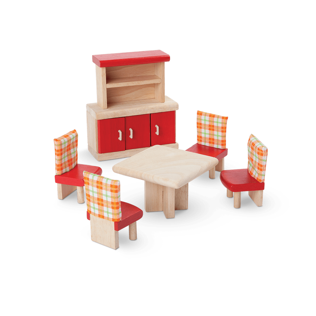 PlanToys Dining Room wooden toy ของเล่นไม้แปลนทอยส์ ชุดห้องอาหารสไตล์ใหม่ ประเภทบ้านตุ๊กตา สำหรับอายุ 3 ปีขึ้นไป