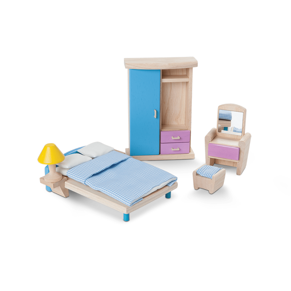 PlanToys Bedroom wooden toy ของเล่นไม้แปลนทอยส์ ชุดห้องนอนสไตล์ใหม่ ประเภทบ้านตุ๊กตา สำหรับอายุ 3 ปีขึ้นไป