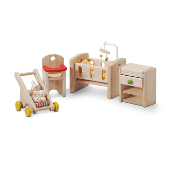 PlanToys Nursery wooden toy ของเล่นไม้แปลนทอยส์ ชุดห้องเด็กแรกเกิด ประเภทบ้านตุ๊กตา สำหรับอายุ 3 ปีขึ้นไป