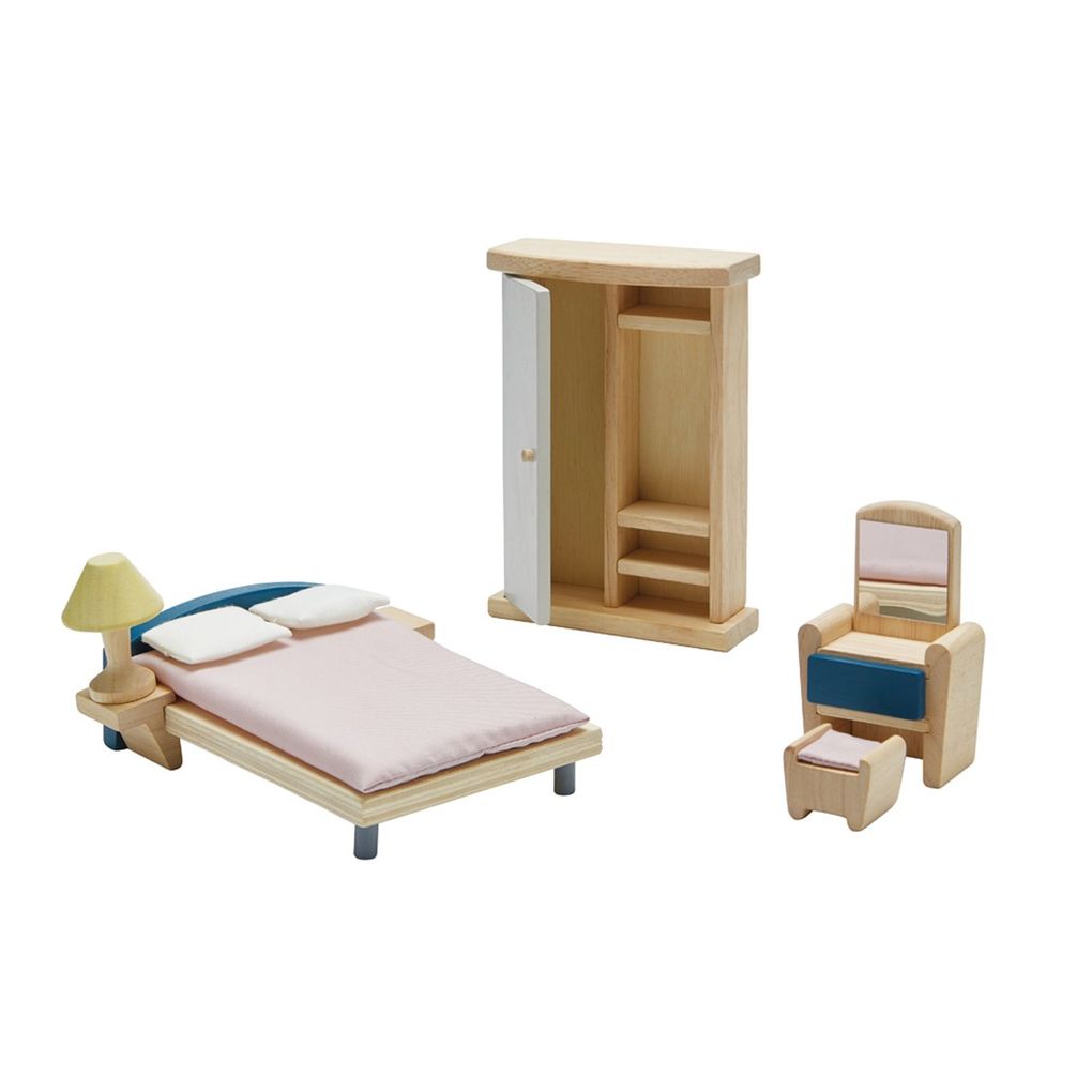 PlanToys orchard Bedroom wooden toy ของเล่นไม้แปลนทอยส์ ห้องนอน ประเภทบ้านตุ๊กตา สำหรับอายุ 3 ปีขึ้นไป