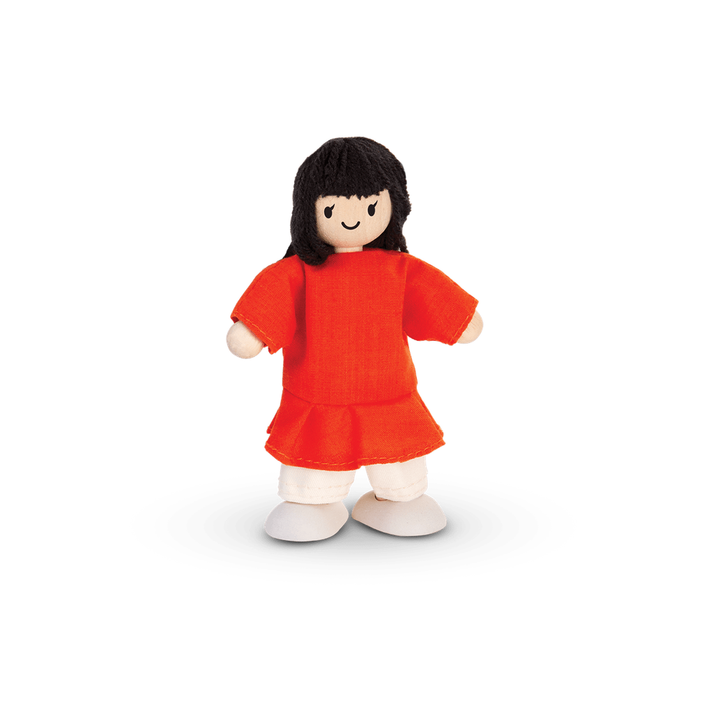 PlanToys Dollhouse Figure - Child wooden toy ของเล่นไม้แปลนทอยส์ ตุ๊กตาเด็กผู้หญิง ประเภทบ้านตุ๊กตา สำหรับอายุ 3 ปีขึ้นไป