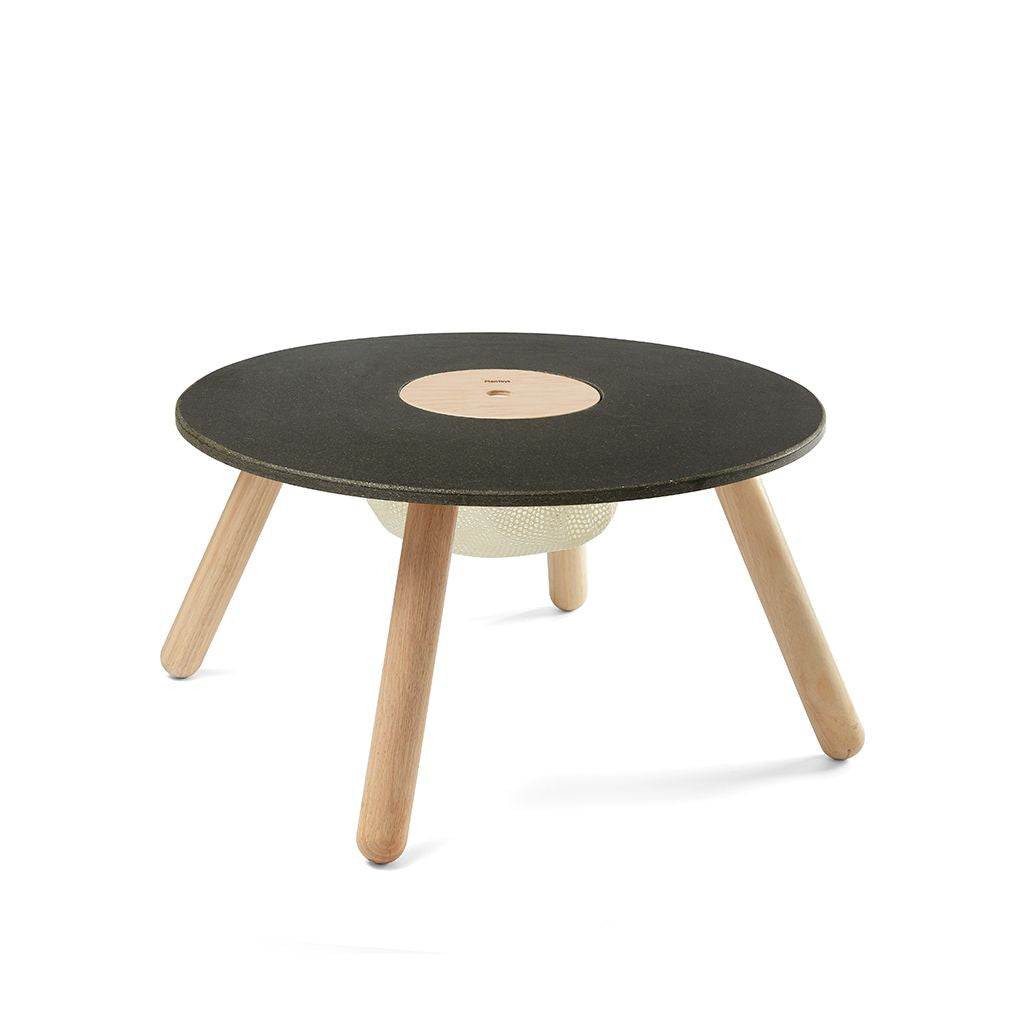 PlanToys black Round Table wooden material ของใช้ไม้แปลนทอยส์ โต๊ะกลม สำหรับอายุ 3 ปีขึ้นไป