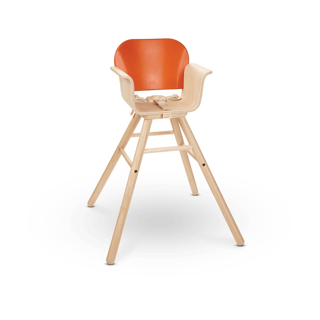 PlanToys orange High Chair wooden material ของใช้ไม้แปลนทอยส์ เก้าอี้สูงสำหรับเด็ก สำหรับอายุ 6 เดือนขึ้นไป