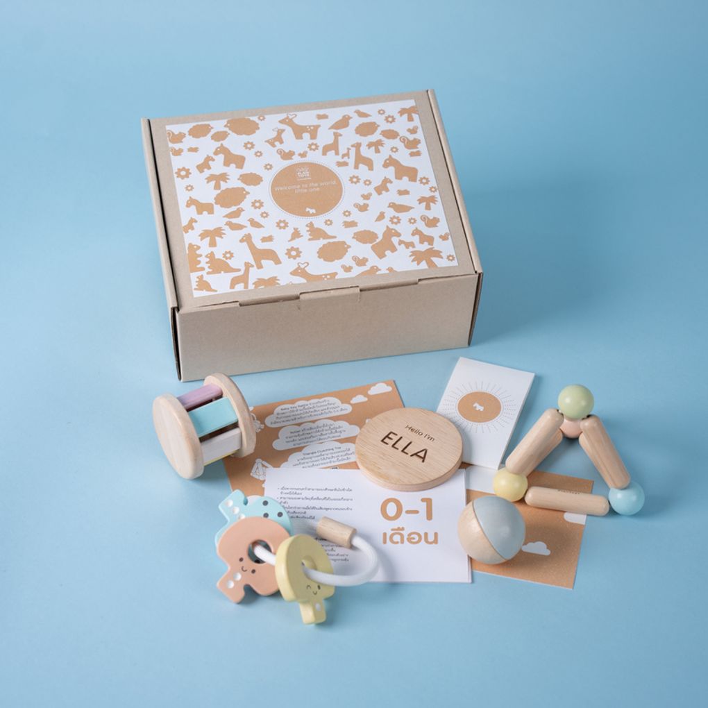 PlanToys Pastel Baby Gift Set - Set D wooden toy ของเล่นไม้แปลนทอยส์ ของขวัญเด็กอ่อนชุดดี ชุดของฝาก สำหรับอายุ 0-6 เดือน